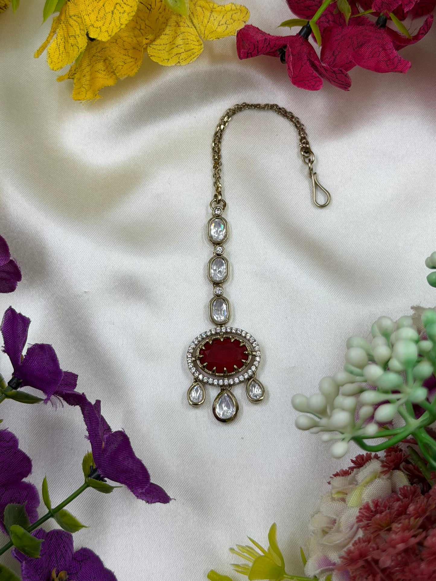 Neeta Victorian Moissanite Mang Tika