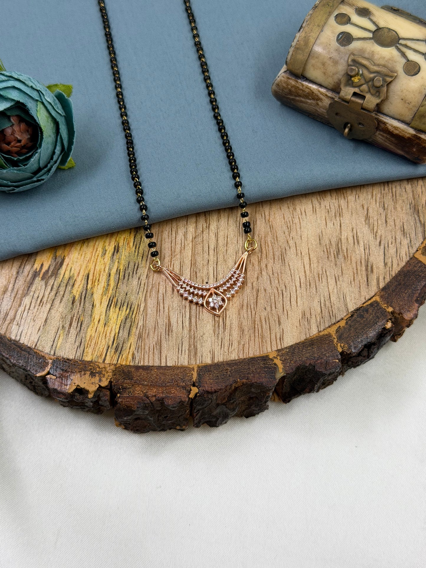 Triangle Drop Layered Rose Gold Mangalsutra