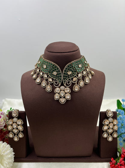 Meera Jaipuri Moissanite Kundan Choker Necklace