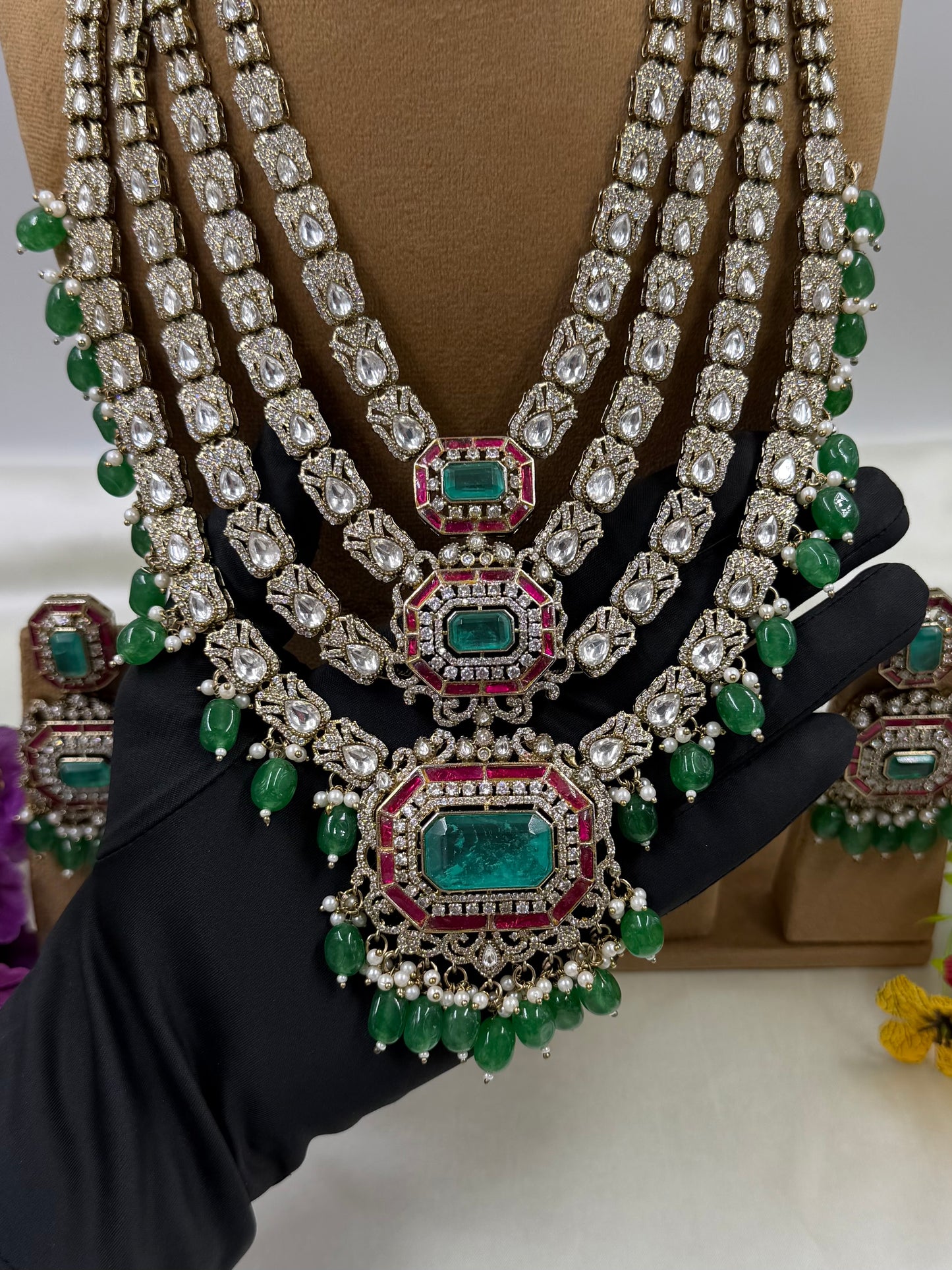 Brinda Victorian Long Necklace Set