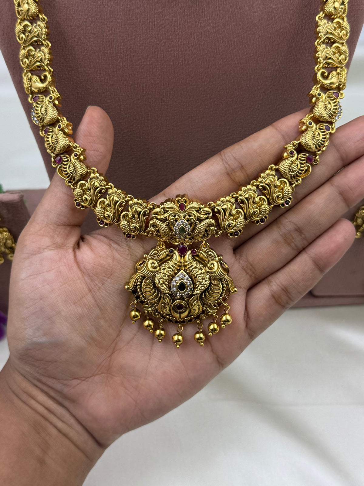Aadhya South Traditional Combo Necklace Set