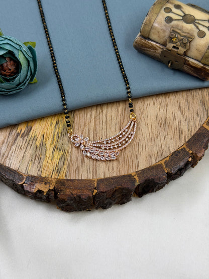 Leaf-Shaped Rose Gold Mangalsutra