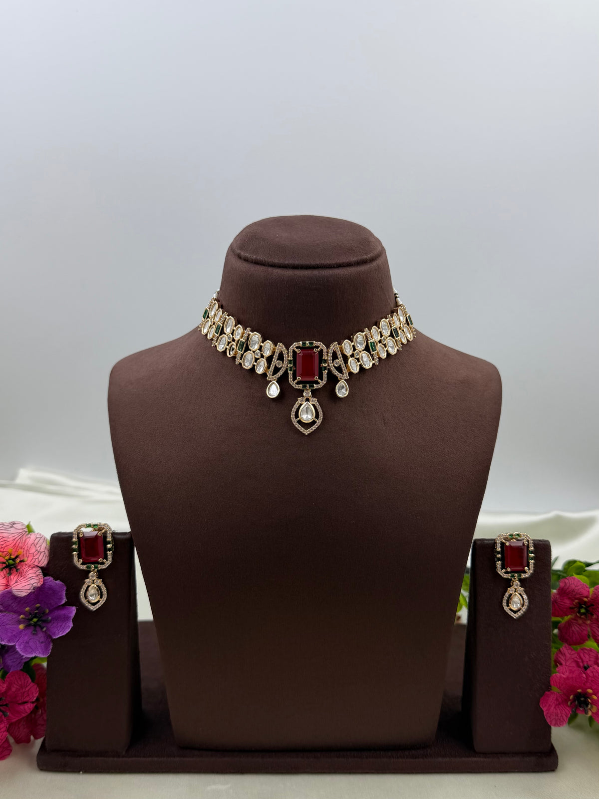 Vaanya Moissanite Delicate Necklace Set