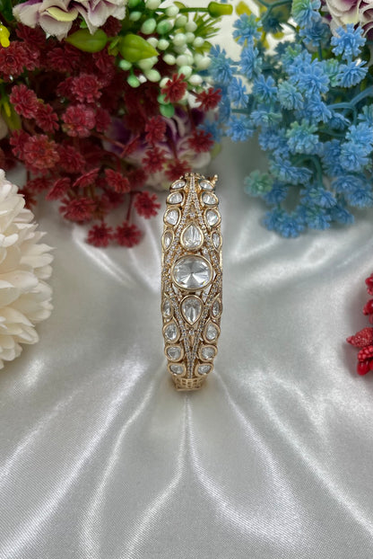 Ruby Moissanite Kundan Bracelet (Openable)