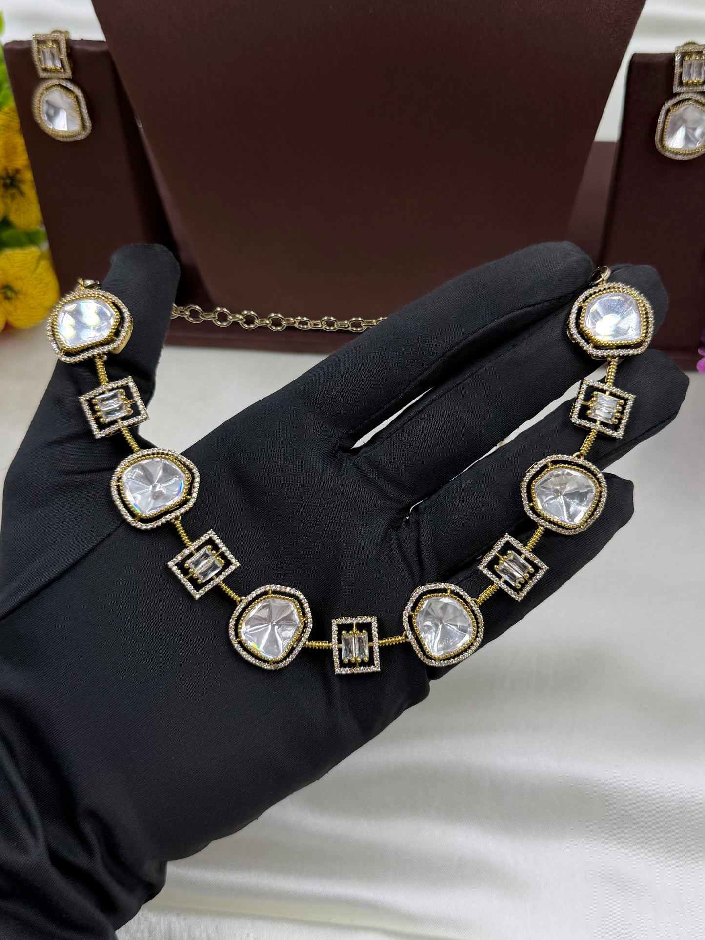 Maahi Victorian Moissanite Delicate Necklace