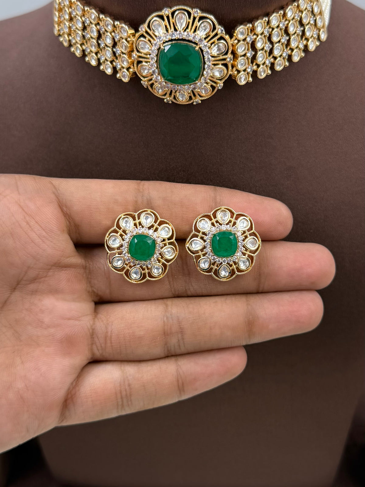 Siya Premium Moissanite Choker Set