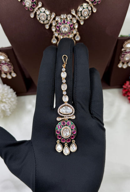 Disha Mina Kari Moissanite Kundan Necklace