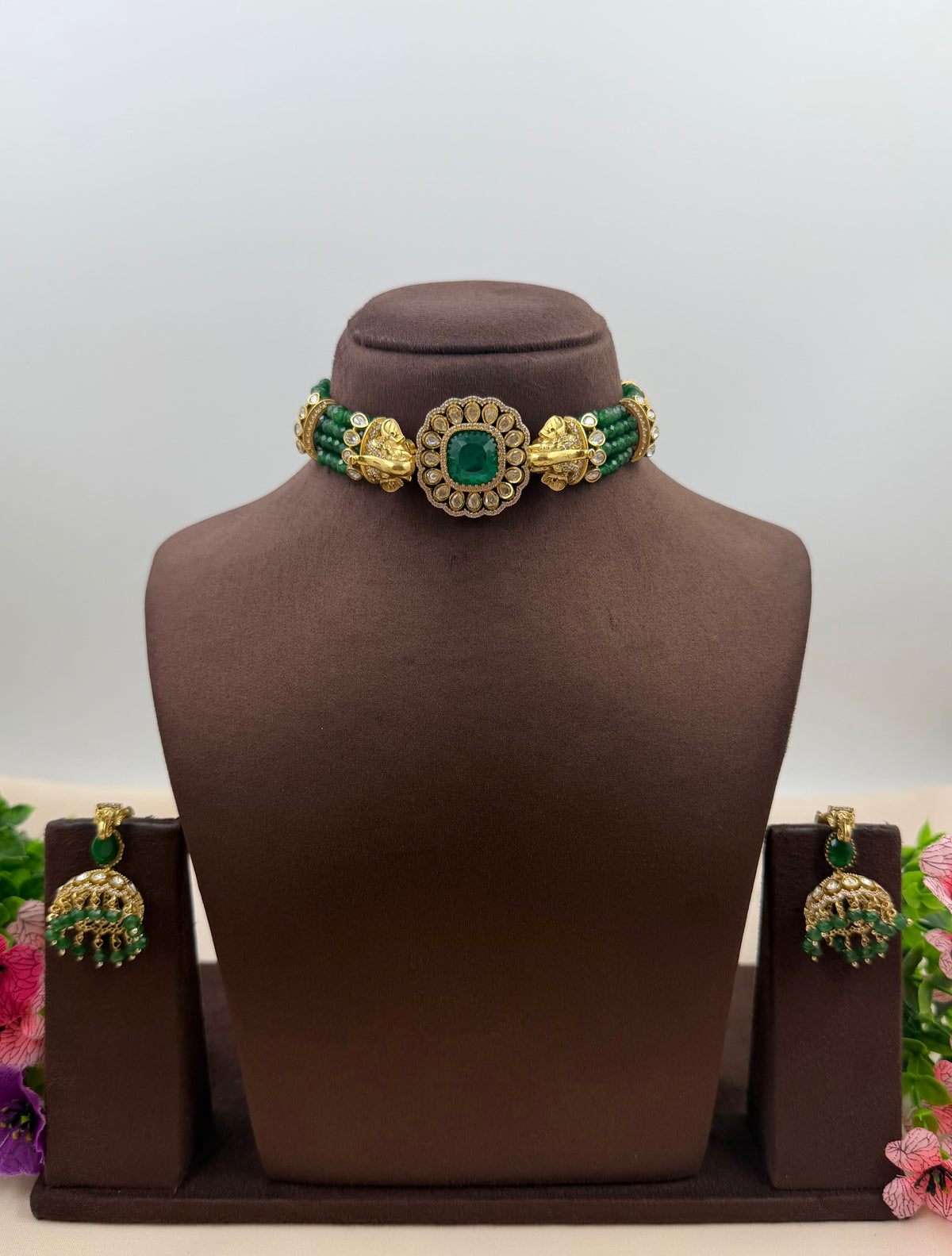 Pratibha Moissanite Choker Necklace Set