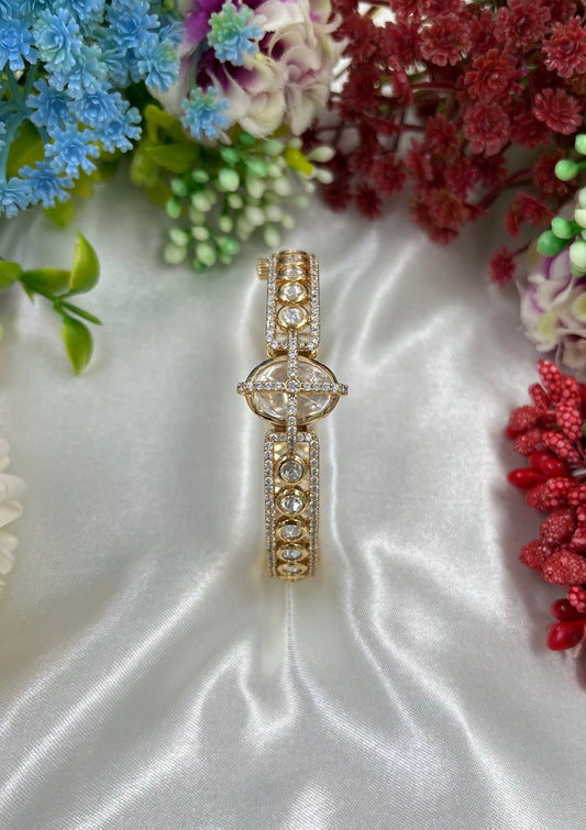 Radiante Moissanite Kundan Bracelet (Openable)