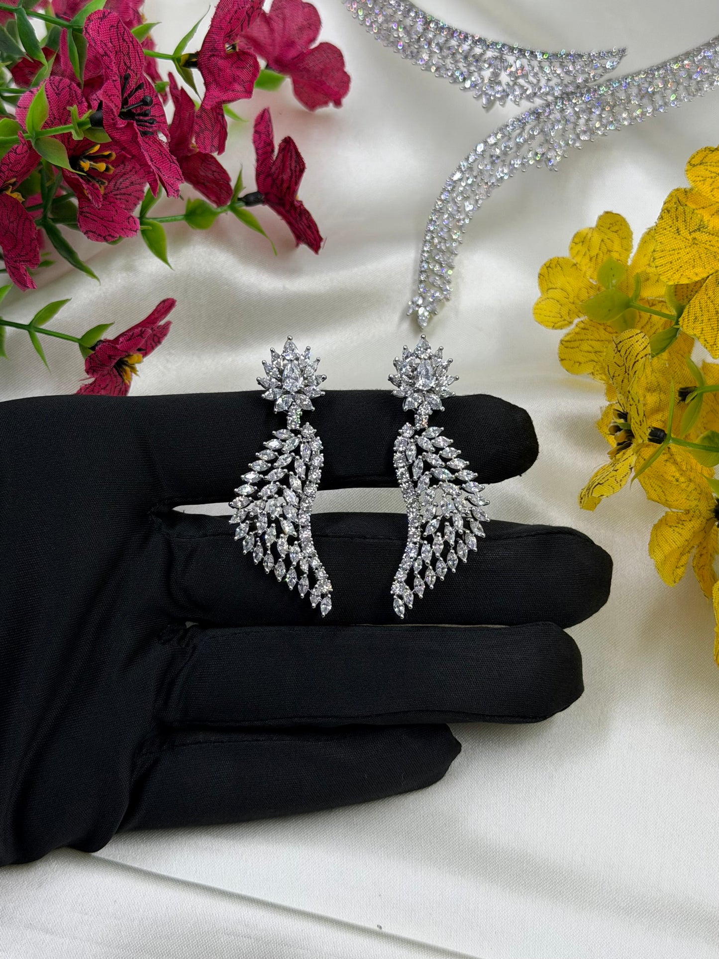 Nilam American Diamond Hasli Necklace