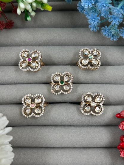Harshada Moissanite Ring (Adjustable)