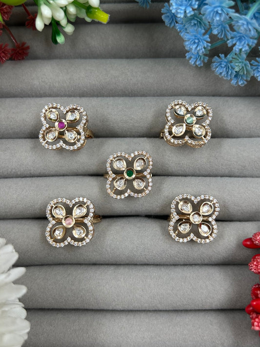 Harshada Moissanite Ring (Adjustable)