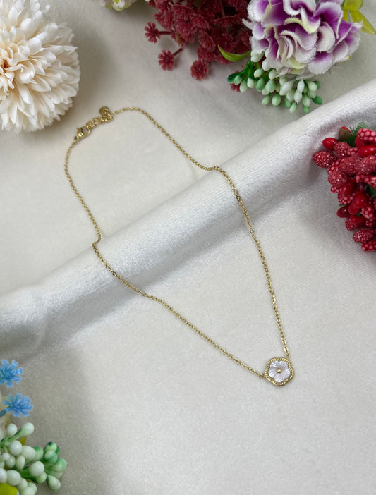 White Charm Necklace