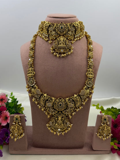 Chaitali South Temple Combo Necklace Set