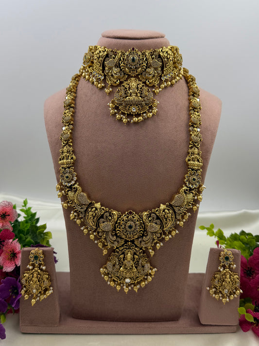 Chaitali South Temple Combo Necklace Set