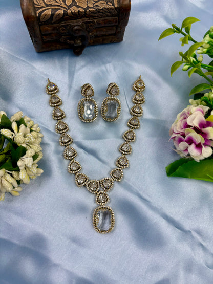 VICTORIAN DELICATE AD CZ NECKLACE