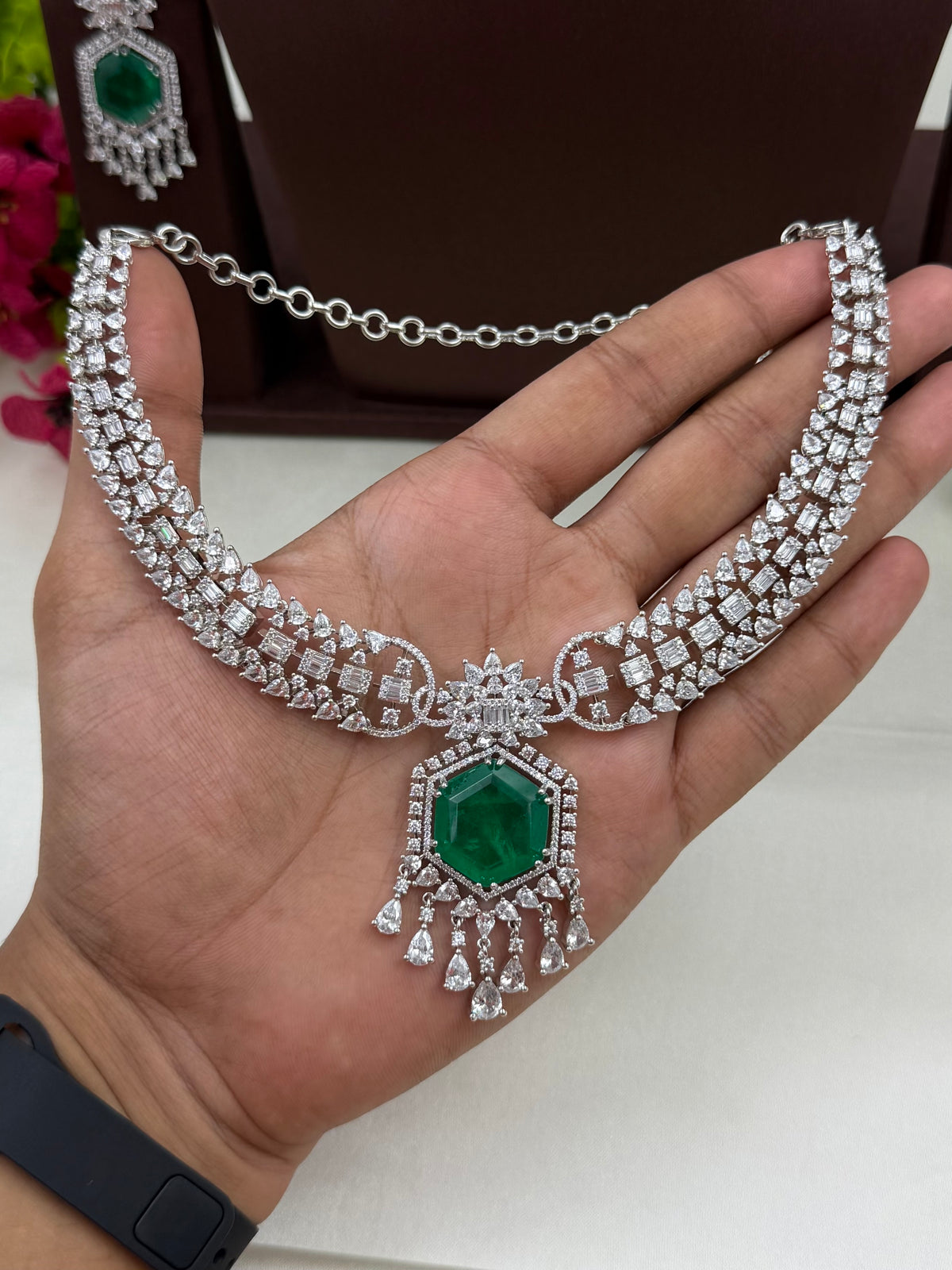 Zoe American Diamond Necklace Set