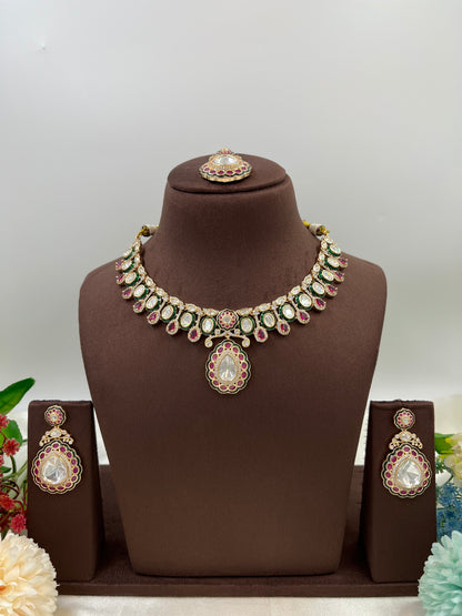 Amaya Premium Moissanite Kundan Necklace