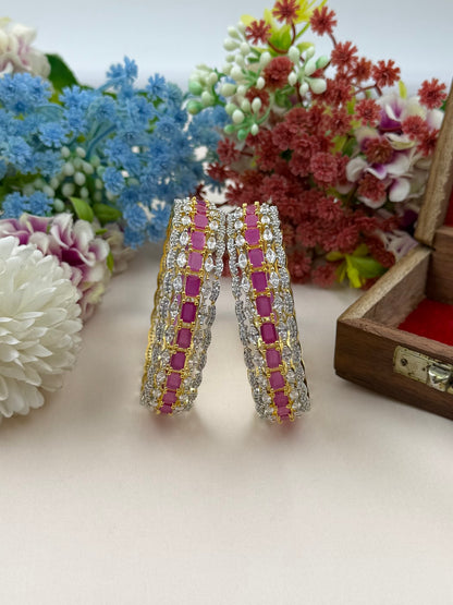 Harshada American Diamond Two Tone Bangles
