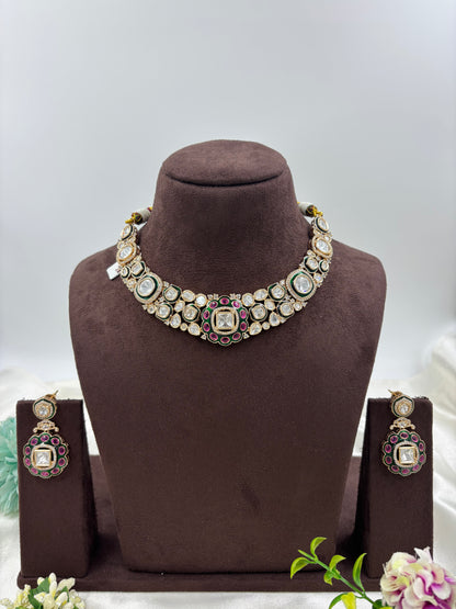 TARA KUNDAN PREMIUM MOISSANITE NECKLACE