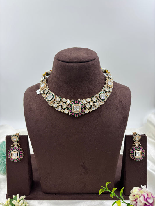 TARA KUNDAN PREMIUM MOISSANITE NECKLACE