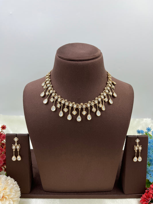Siya Dangling Moissanite Kundan Necklace