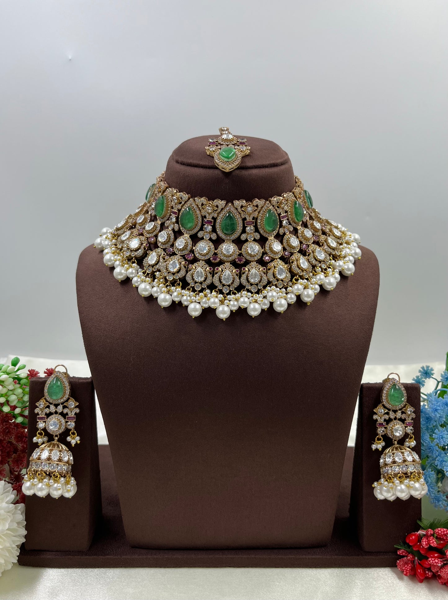 Hina Jaipuri Kundan Choker Necklace Set