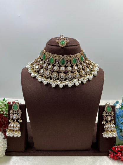 Hina Jaipuri Kundan Choker Necklace Set