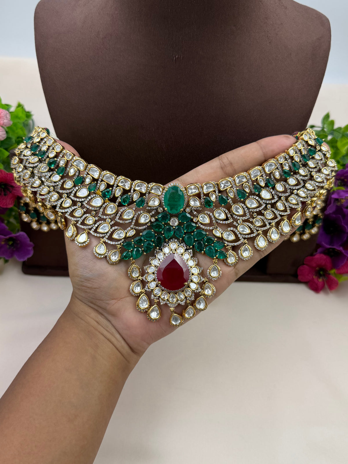 Deepa Premium Victorian Choker Necklace Set