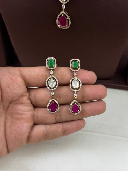 Megha Victorian Double Layer Necklace Set