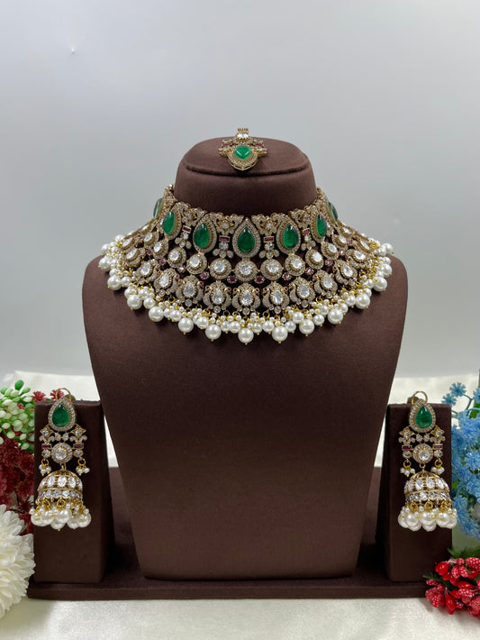 Hina Jaipuri Kundan Choker Necklace Set