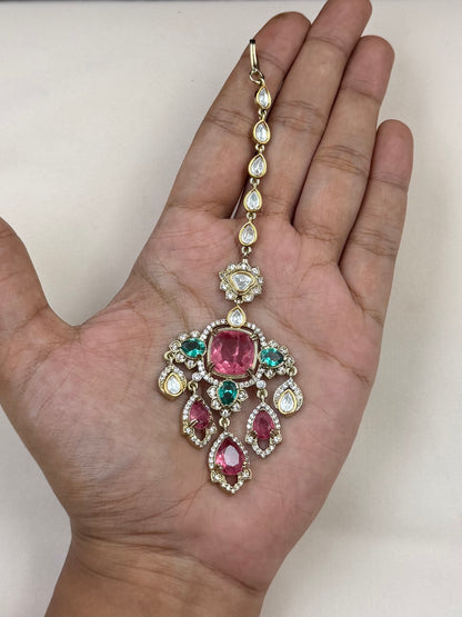 Unnati Victorian Moissanite Drops Necklace Set