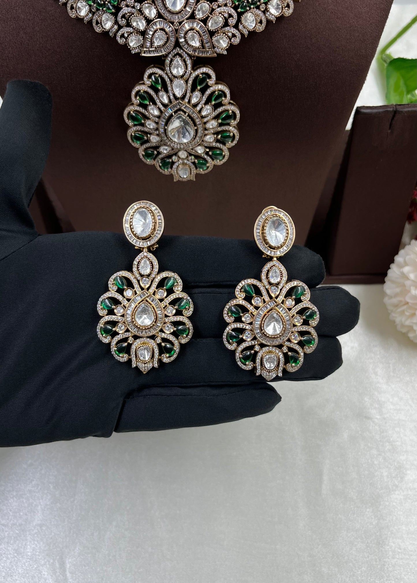 Razia Premium Moissanite Kundan Necklace