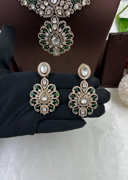 Razia Premium Moissanite Kundan Necklace