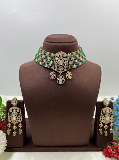 Jijabai Premium Moissanite Kundan Choker