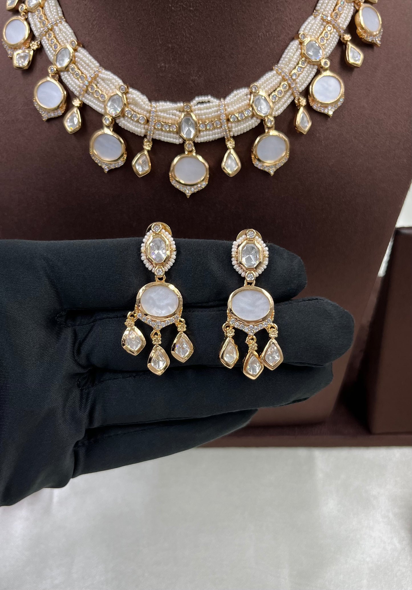 Arpita Moissanite Moti Necklace