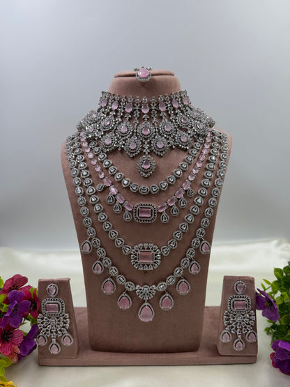 Tina Premium American Diamond Combo Set