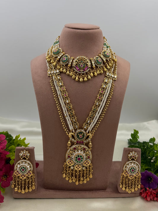Dhanya Premium Heritage Chorski Combo Necklace Set