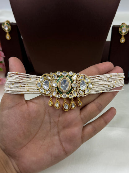 Supriya Moissanite Choker Necklace Set