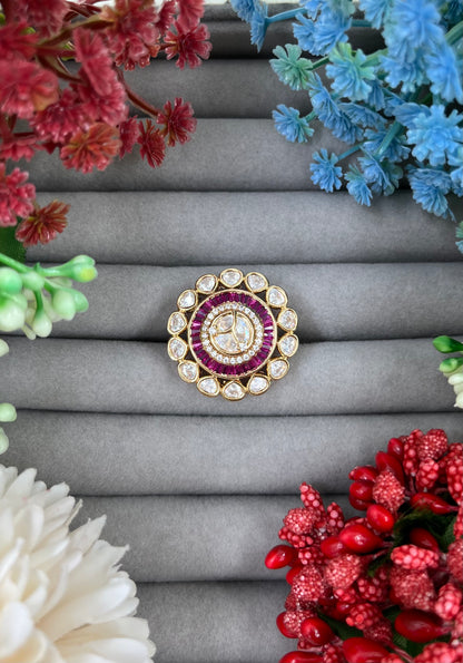 Ritu Arya Polki Moissanite Kundam Finger Ring