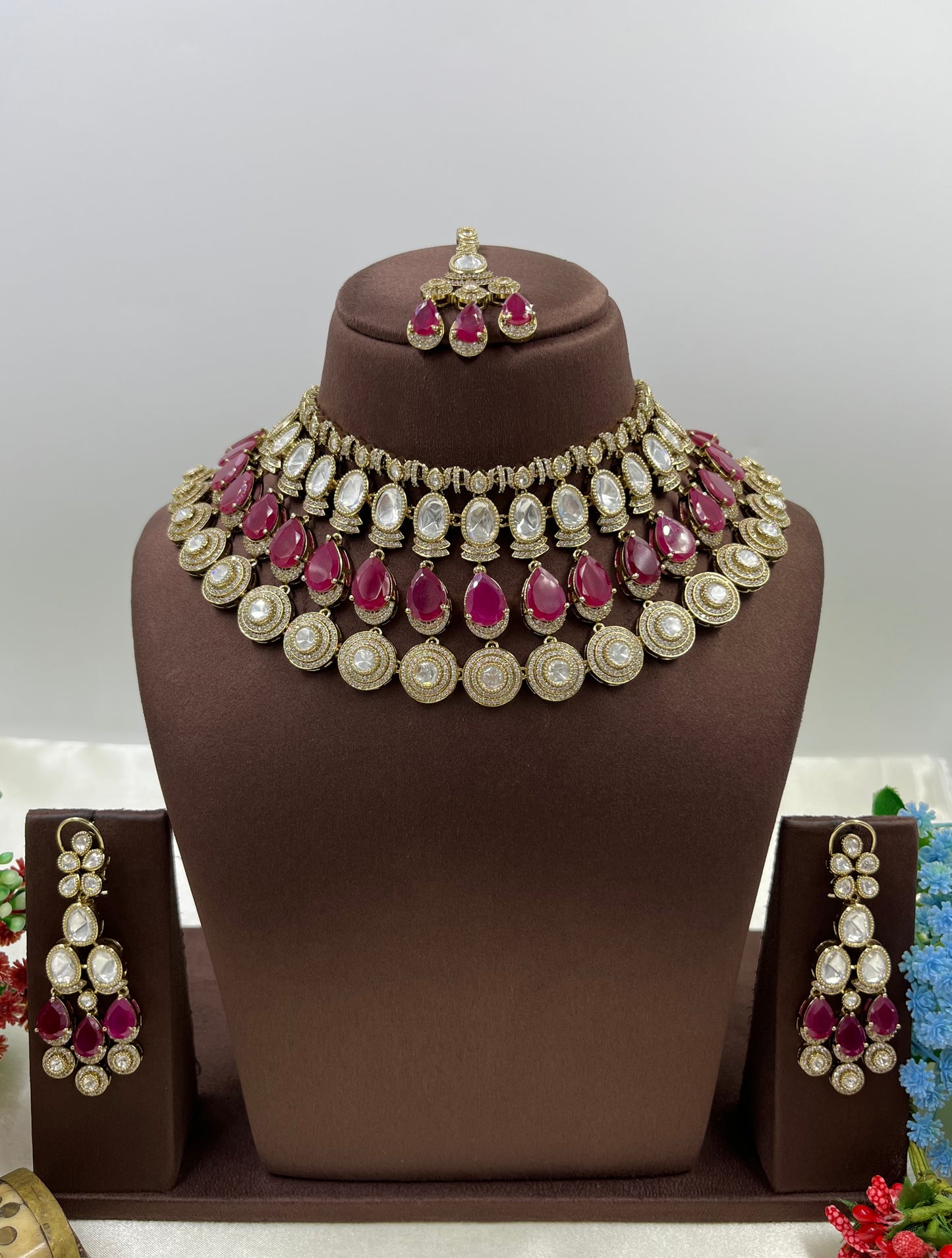 Avantika Moissanite Victorian Semi Bridal Set