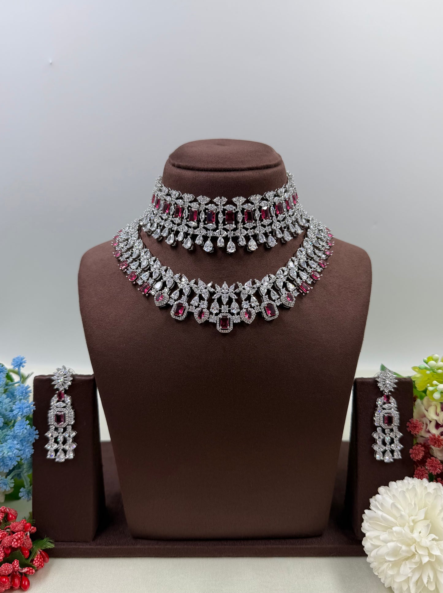Priya American Diamond Premium Combo Set