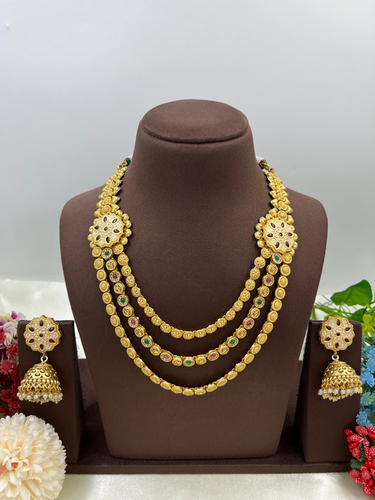 Rajwadi Three layers Necklace