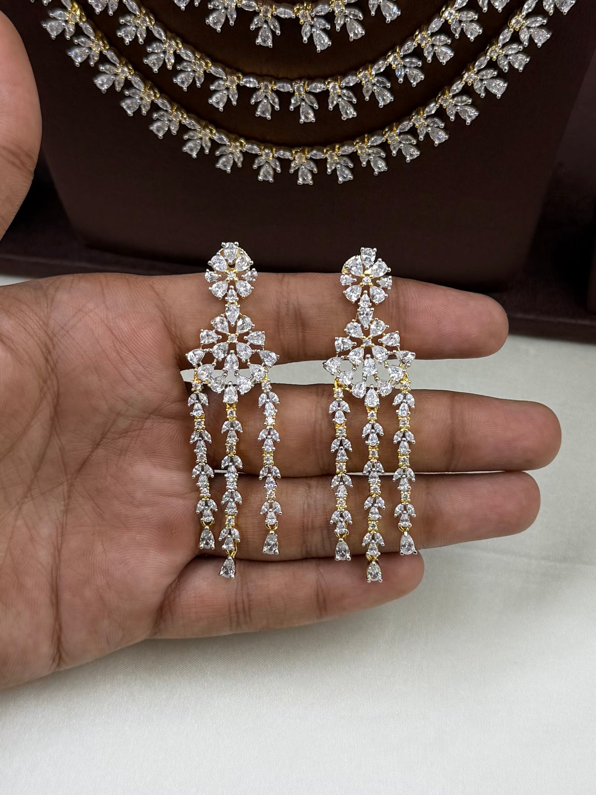 Sophia American Diamond Two Tone Necklace Set