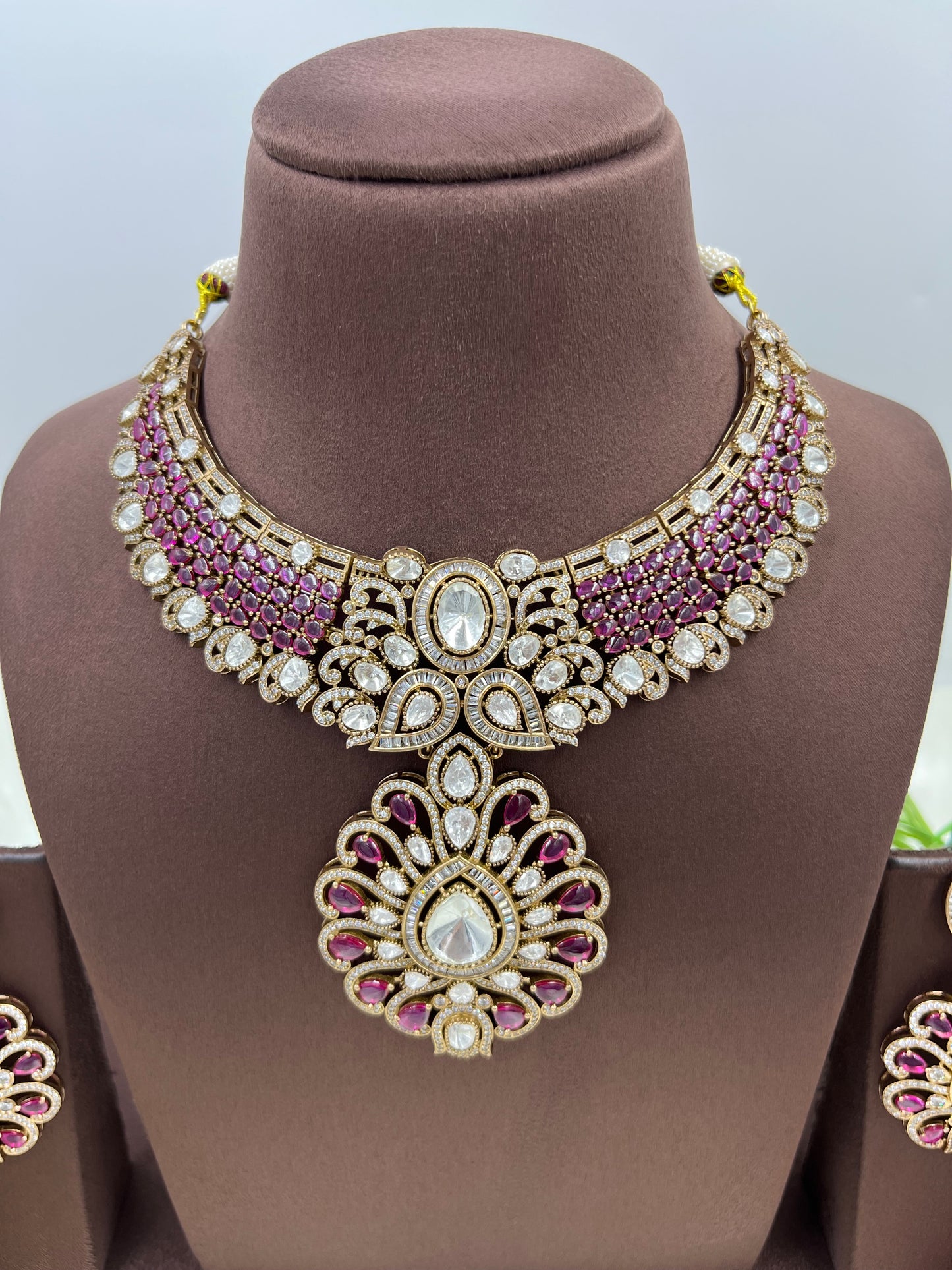 Razia Premium Moissanite Kundan Necklace