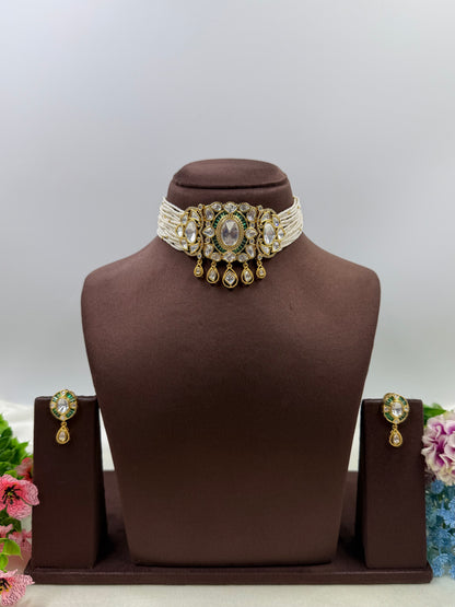 Supriya Moissanite Choker Necklace Set