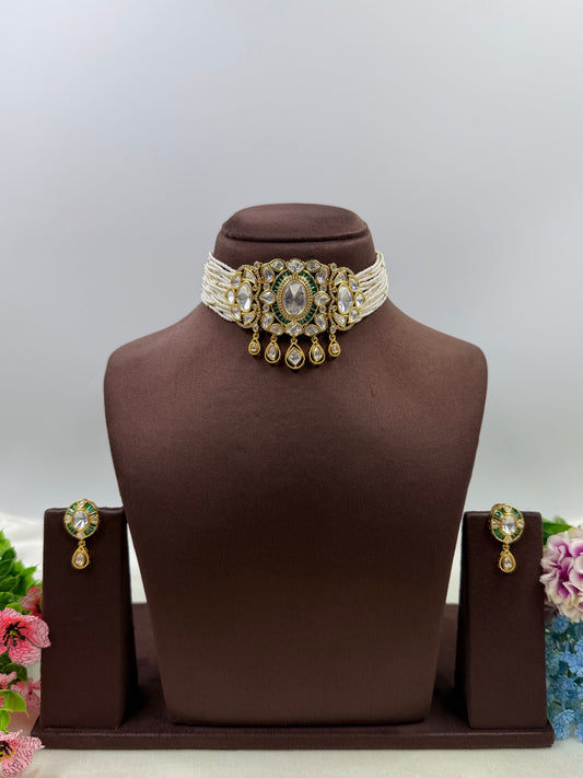 Supriya Moissanite Choker Necklace Set