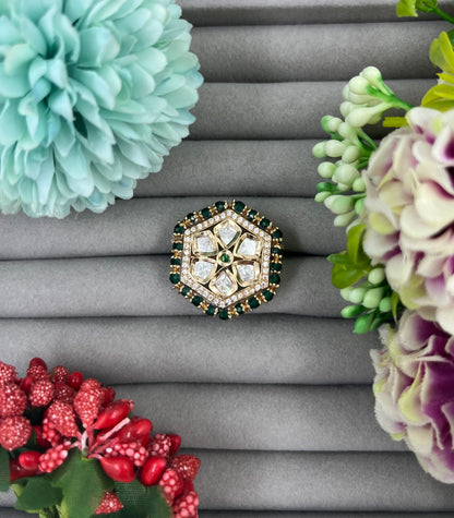 Haath Phool Moissanite Ring