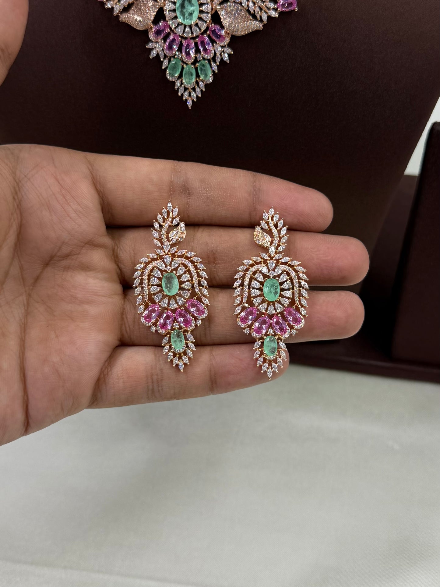 Elina American Diamond Necklace Set
