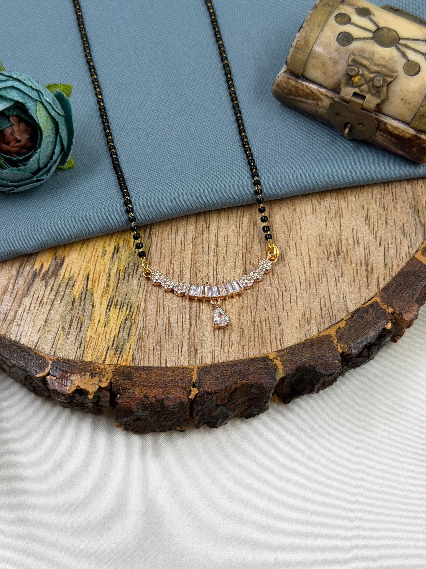Baguette Diamond Rose Gold Mangalsutra